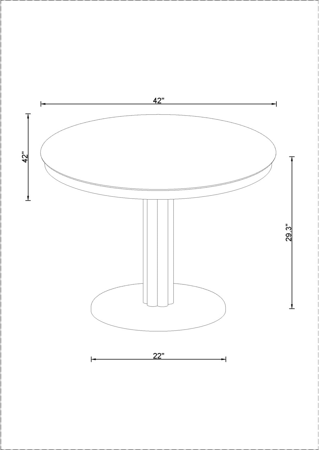Scalloped Dining Room Table, Tan, 30" H 42" W 42" D - Image 2
