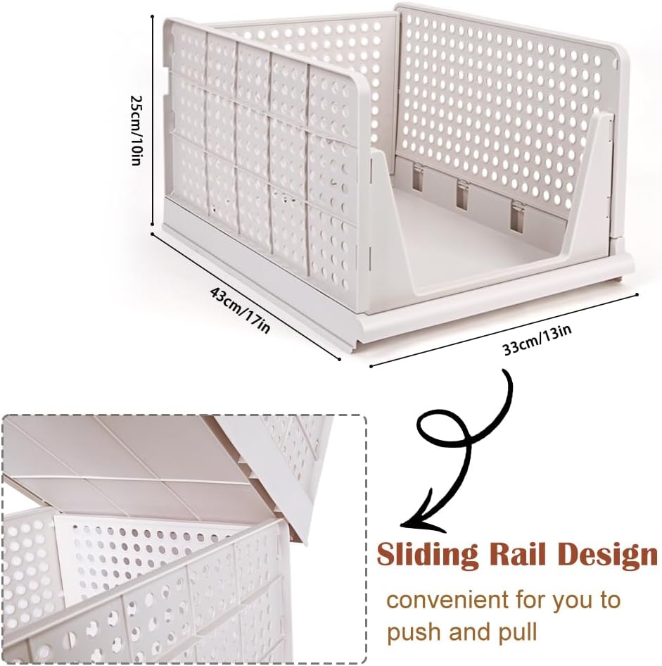 Extra-large plastic storage baskets – 4-piece set for organizing sweaters and clothing in wardrobes - Image 2