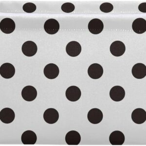 Fabric Storage Bins (White with Black Polka Dots) – With Handles, for Wardrobe Shelves and Clothing Organization