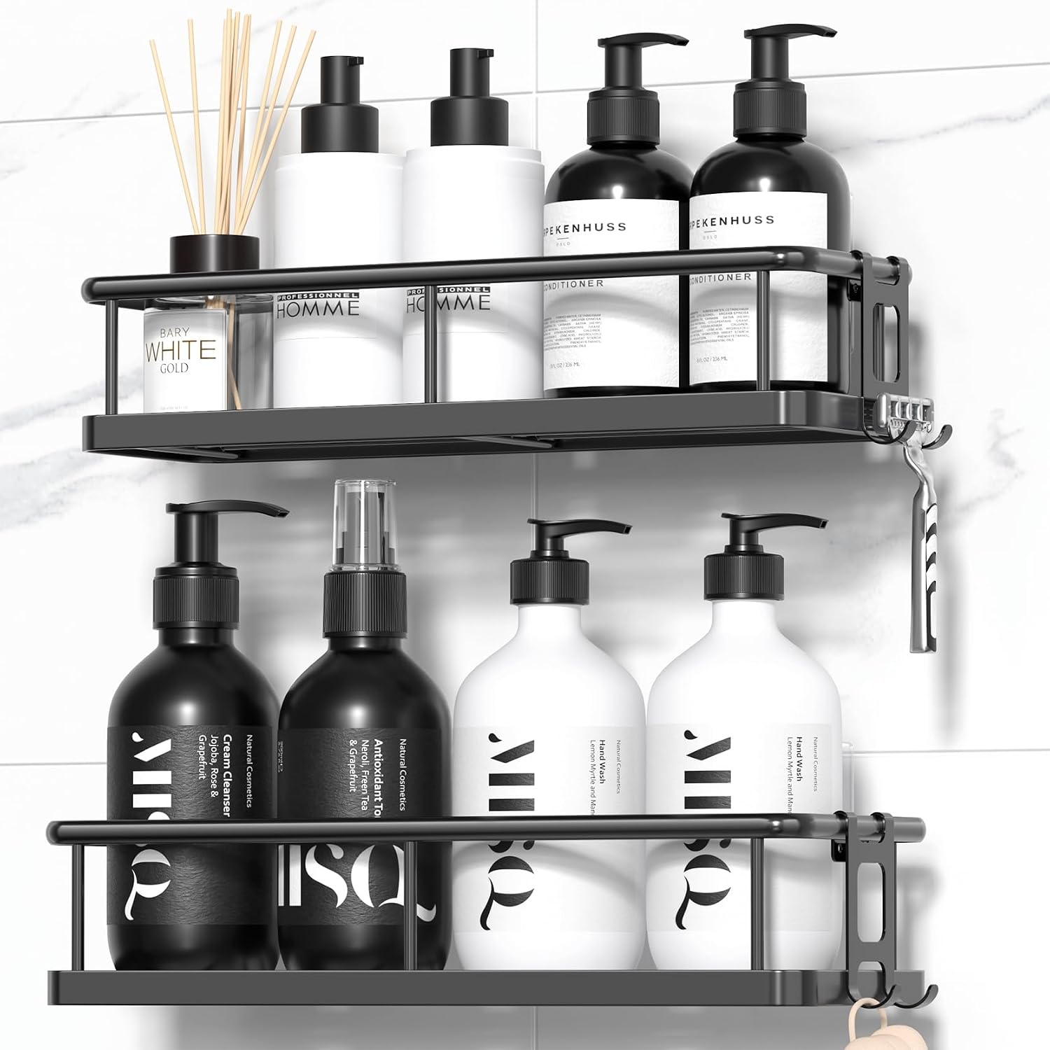 Drill-Free, High-Capacity Bathroom Shelf – Wall-Mounted Storage Rack