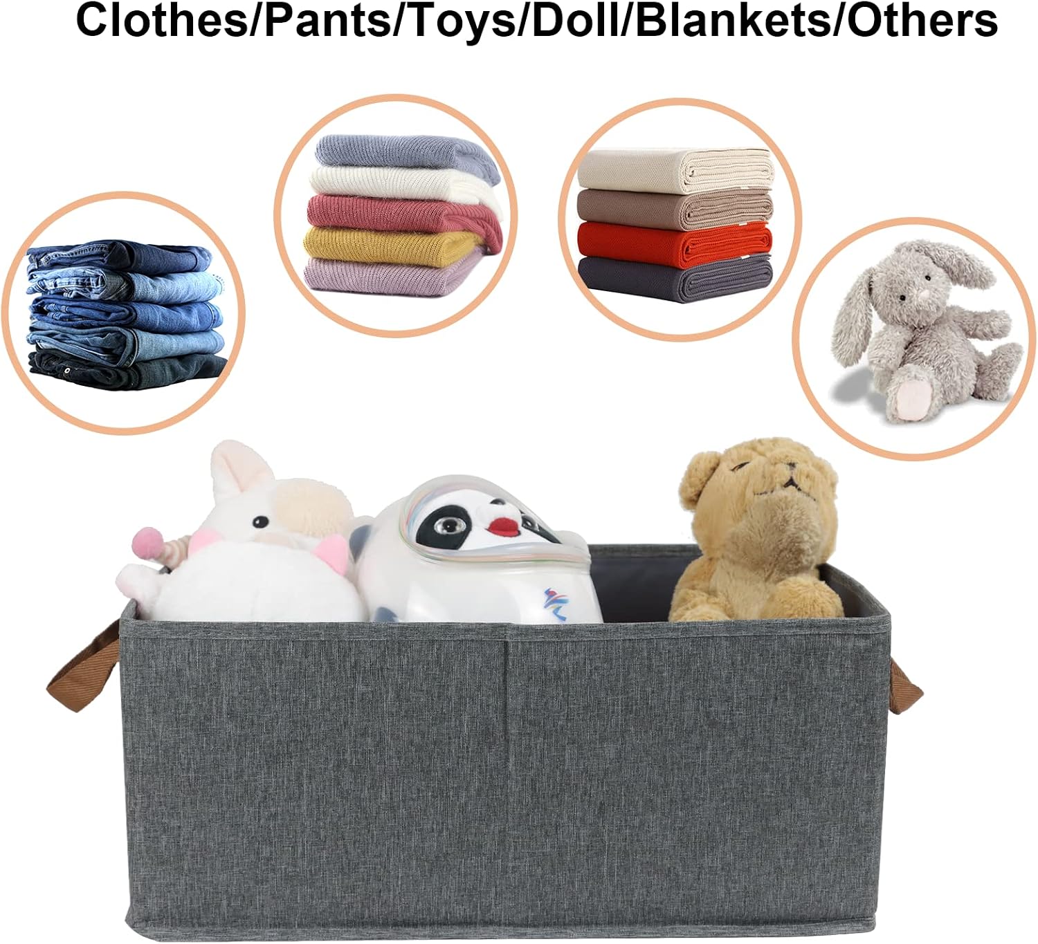 Large-capacity, flip-top, foldable storage bins for clothing, bedding, and toys - Image 2