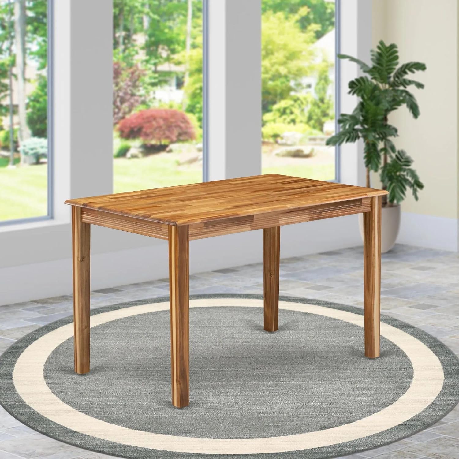 Rectangle Kitchen Dining Table, 30x48 Inch, Natural - Image 2