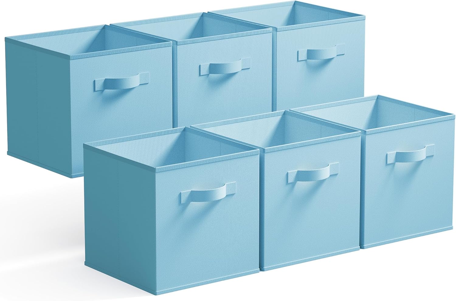 Light Blue Fabric Storage Bins – For Shelves and Wardrobes (6-Piece Set)